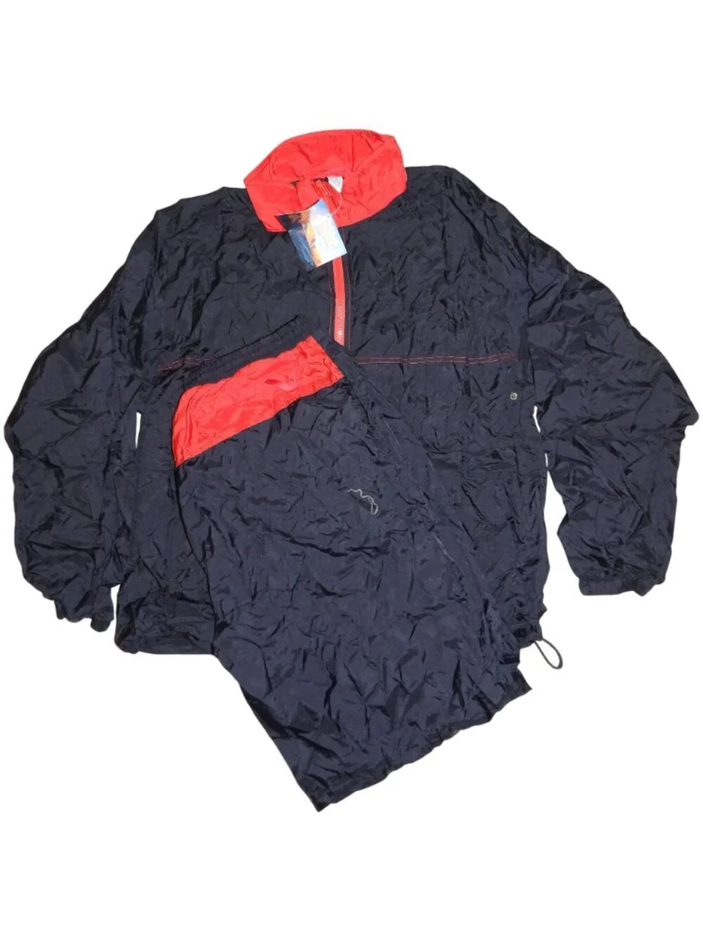 NWT Vintage Marlboro Gear '99 Windbreaker 2 Piece Track Suit Men XL Black Anorak